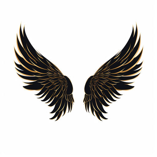 Angel wings in Minimalist style on white background