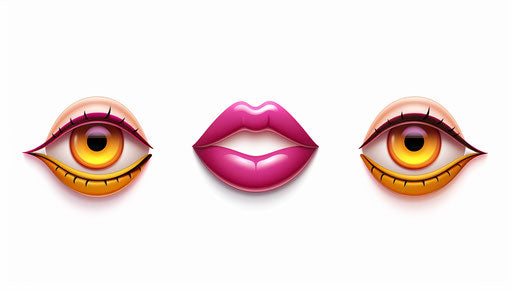 Expressive face with eyes and lips