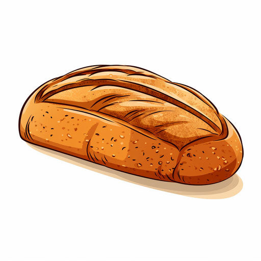 Minimalist bread illustration on white background