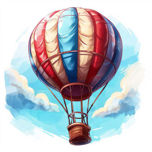 Colorful hot air balloon in the sky