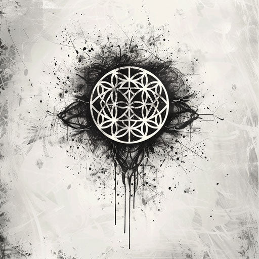Grunge style tattoo sketch of the Flower of Life
