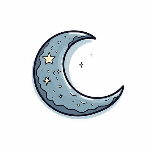 Moon clipart in Minimalist style, on white background