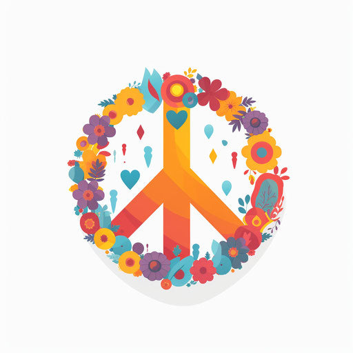 Peace Minimalist Style on White Background