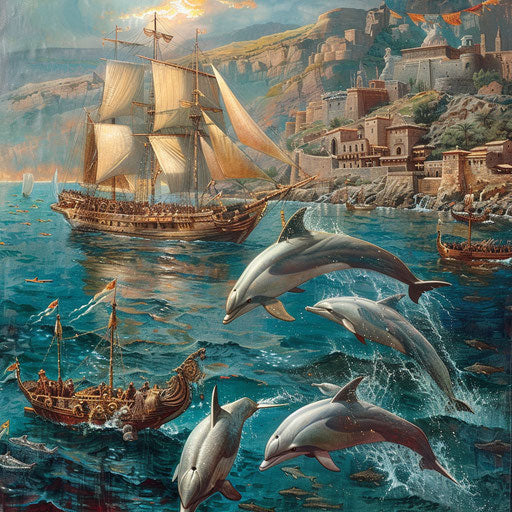 Ancient mariners navigating with dolphins