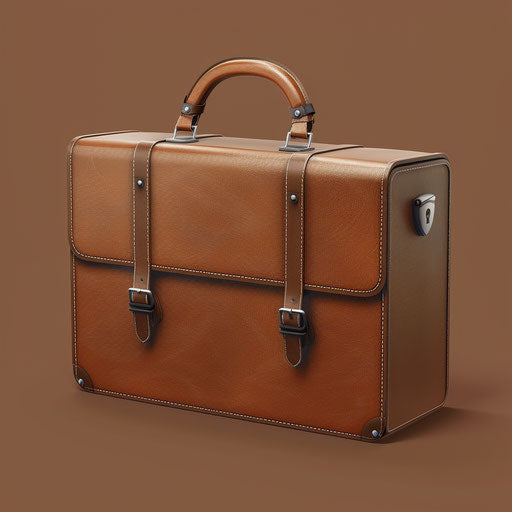 Briefcase clipart on random flat background