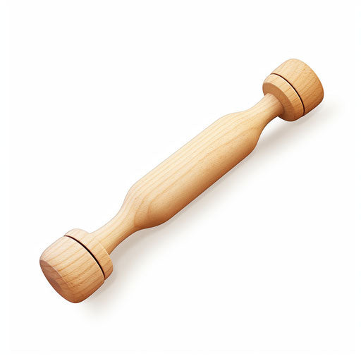 Minimalist rolling pin on white background