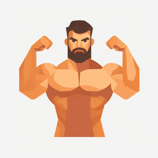 Minimalist muscle illustration on white background