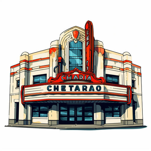 Vintage cinema illustration in Chiaroscuro Art style