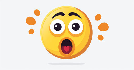 Flat design vector illustration of a shocked emoji