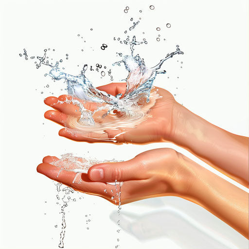 Realistic handwashing clipart on white background