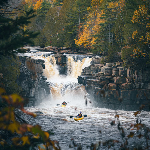 Blackwater Falls, West Virginia, kayakers on the river