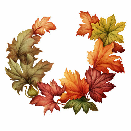 Leaf border in the style of Oil painting