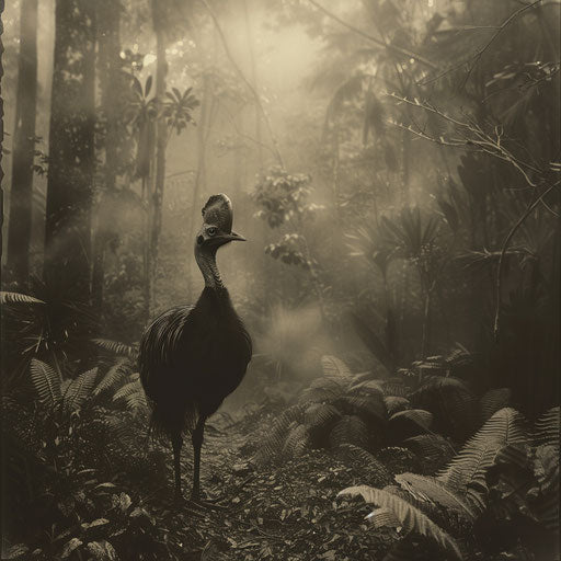 Cassowary in a peaceful and serene natural setting