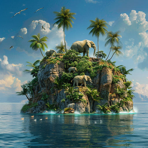 Fauna on secluded island, untouched by civilization