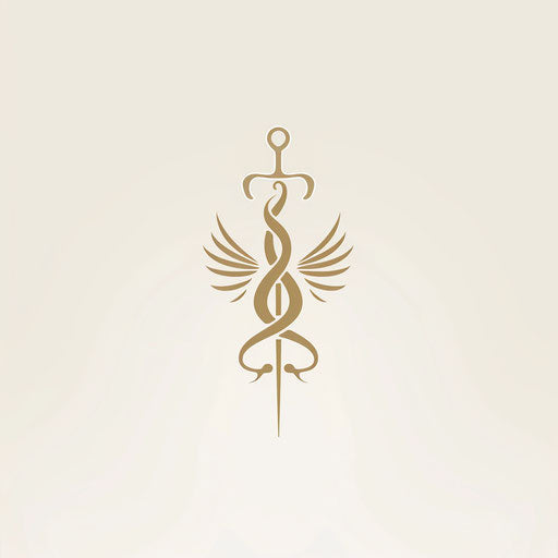 Classic medical logo with elegant serif fonts and white background