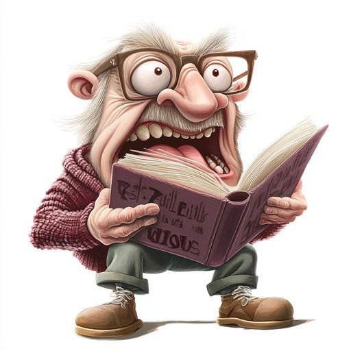 Eclectic Story Time Caricature Clipart for Home Office Decor