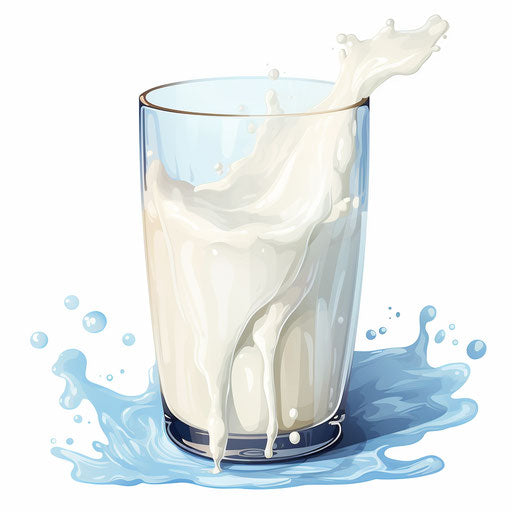 Milk illustration in the style of Oil painting on white background