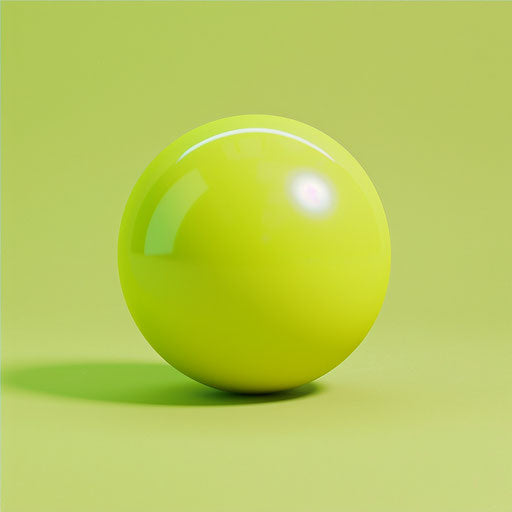 Clipart of ball in a photo realistic style against a flat chartreuse background