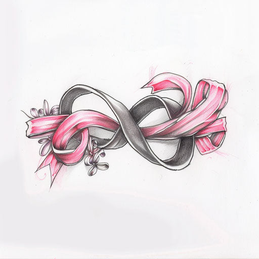 Infinity symbol intertwined with a pink ribbon