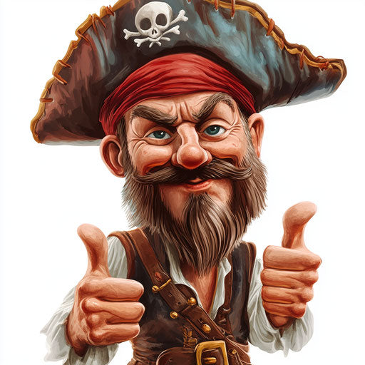 Professional Pirate Caricature Clipart in High-Definition
