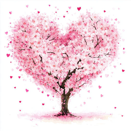 Cherry blossom tree in the shape of a heart