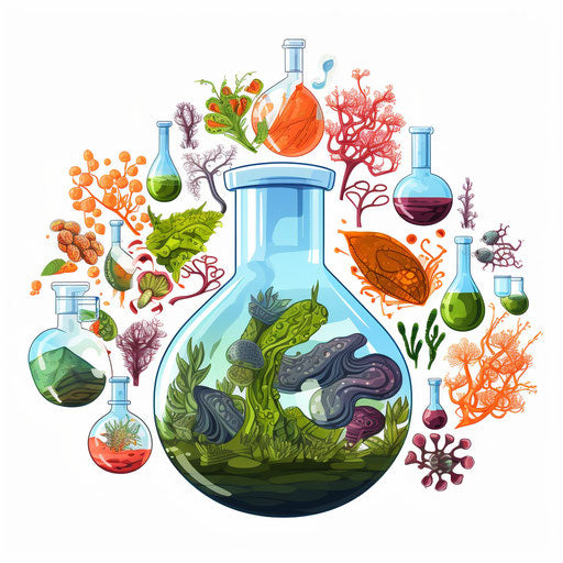 Biology clipart in the style of Oil painting, on a white background
