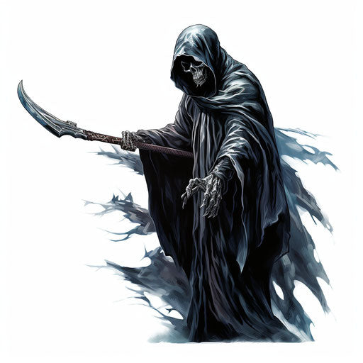 Grim reaper in Oil painting style on white