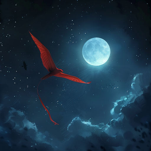 Kite bird in a dramatic moonlit scene