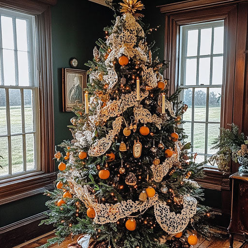 Historic Christmas tree in a Victorian setting