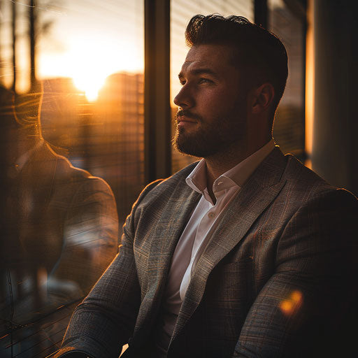Successful businessman in the golden hour light