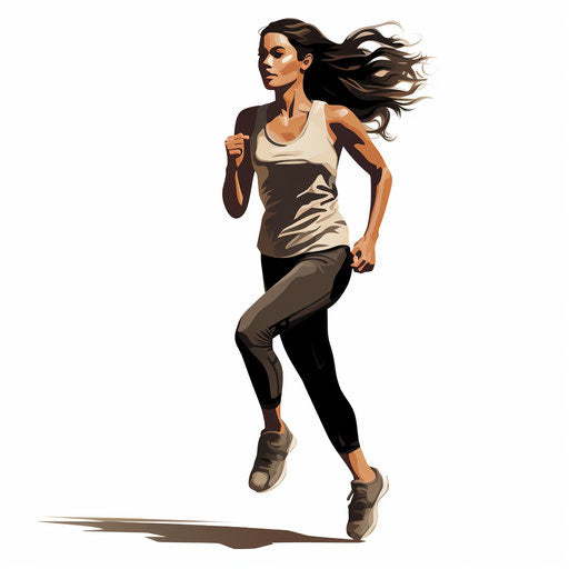 Jogging clipart in the style of Chiaroscuro Art, on white background