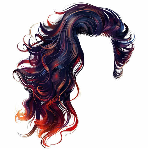 Realistic curly hair clipart on flat white background