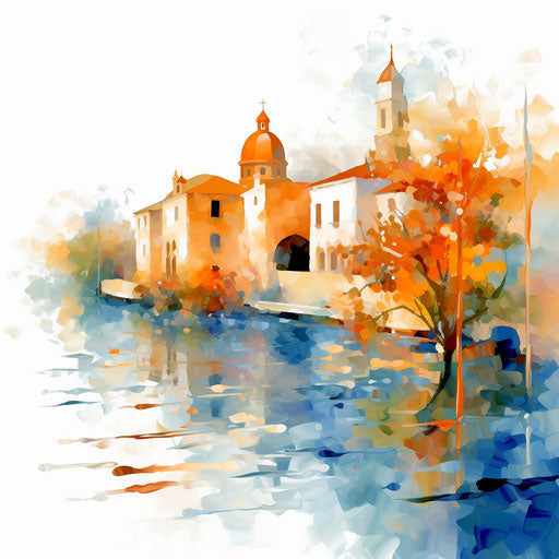 Illustration in the style of Impressionistic Art on white background