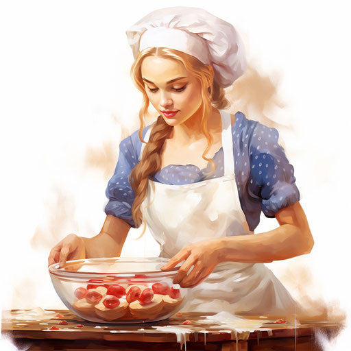 Cooking illustration in the style of Oil painting