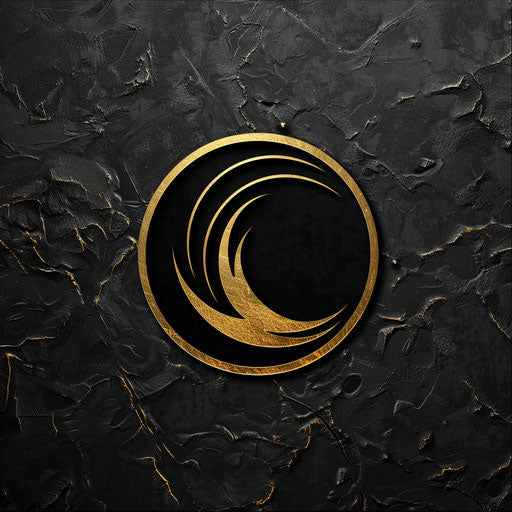 Luxury photo logo with black and gold background, high-end style