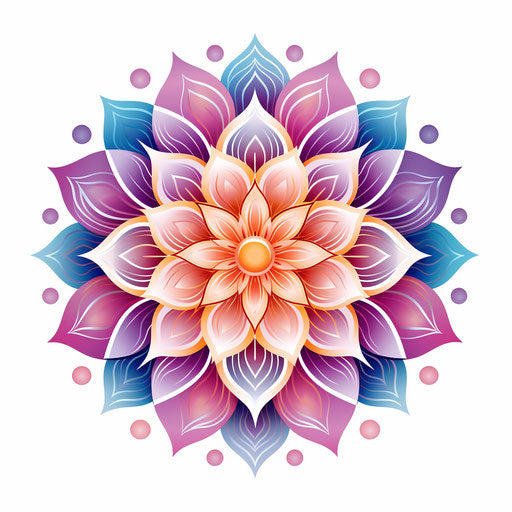 Blue purple lotus flower print