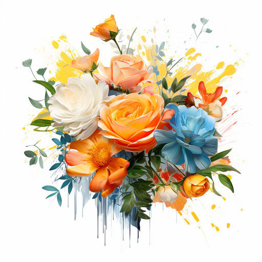 Flower design in the style of Oil painting