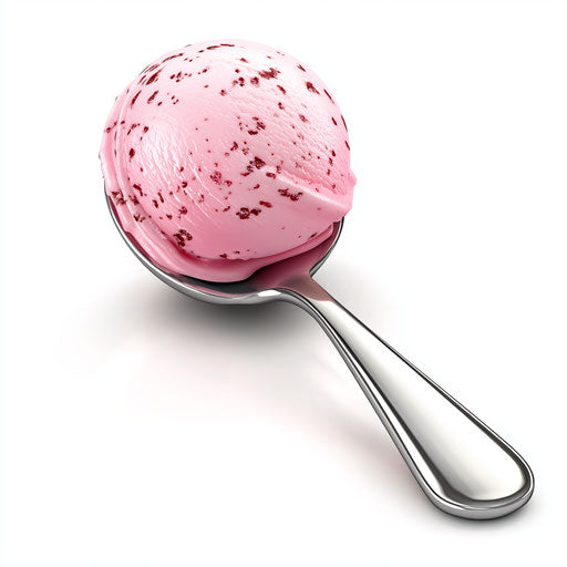 3D ice cream scoop on flat white background, isolated clipart