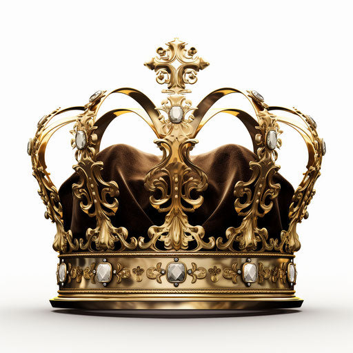 Queen crown clipart in the style of Chiaroscuro Art, on white background