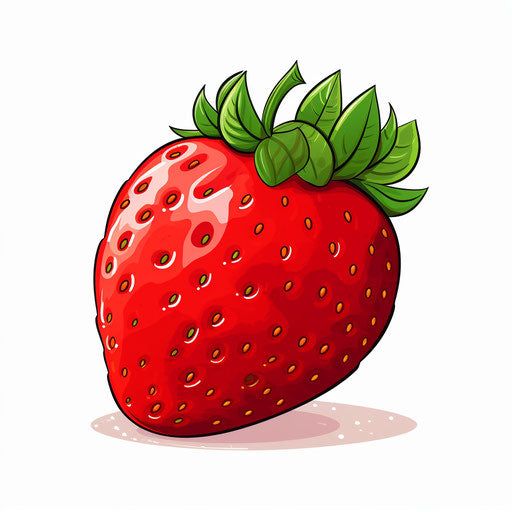 Minimalist strawberry illustration on white background