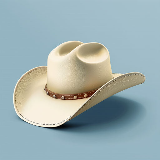 Realistic cowboy hat on flat random backdrop