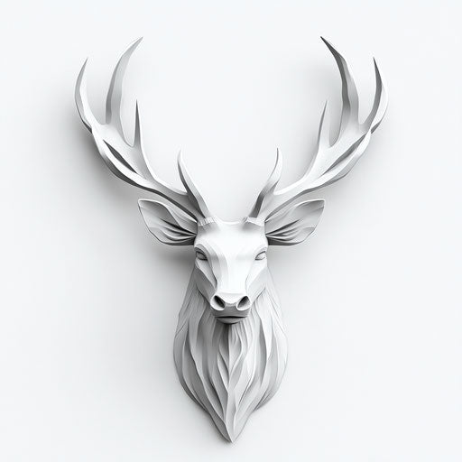 3D elk in photorealistic style on flat white background, isolated clipart