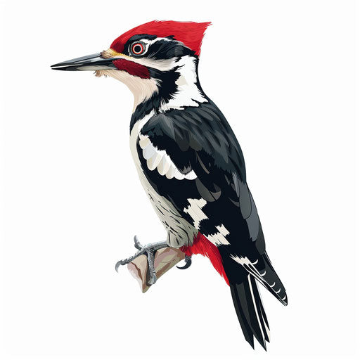 Realistic woodpecker clipart on flat white background