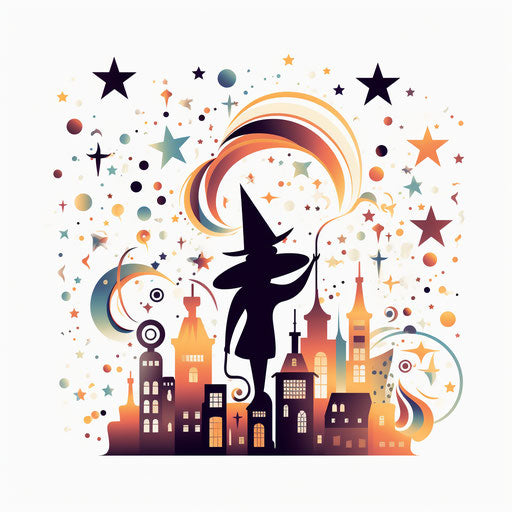 Magical clipart in Minimalist style, on a white background