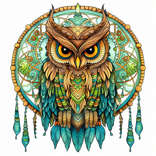 Owl dream catcher in the forest