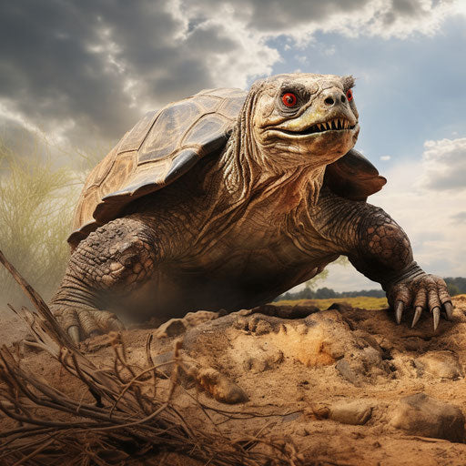Snapping turtle on land