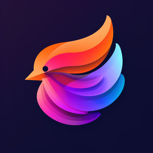 Modern cartoon logo with vibrant colors and gradient