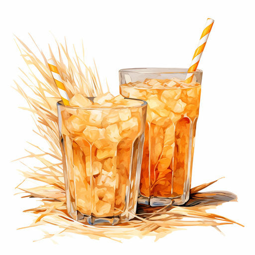 Impressionistic Art style straw illustration