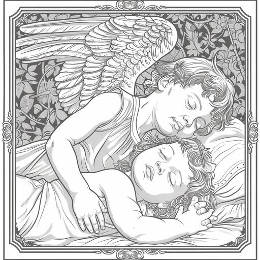 Guardian Angel Watching Over a Sleeping Child