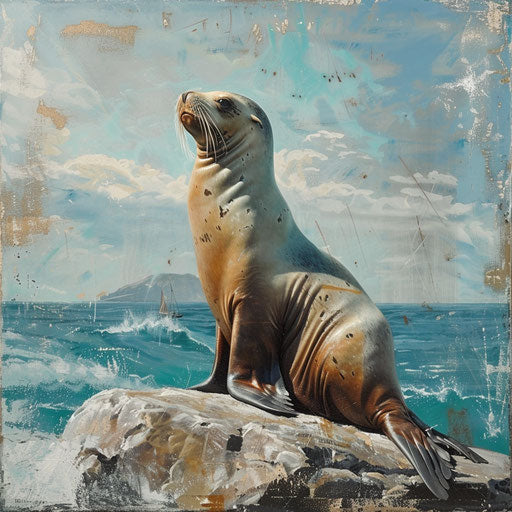 Sea lion with breathtaking ocean view
